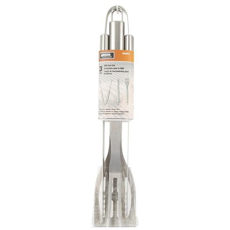 Omaha BBQ Tool Set, Steel, Stainless Steel