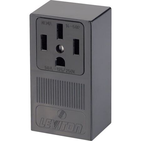 Leviton 50 amps 125/250 V Black Outlet 14-50R 1 pk