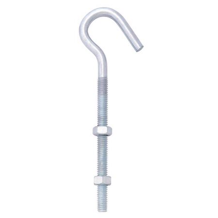 Hampton Medium Zinc-Plated Silver Steel 6 in. L Clothesline Bolt Hook 160 lb 1 pk