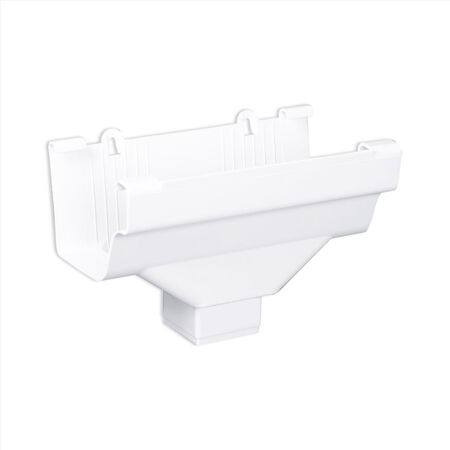 Amerimax 5 in. W X 9 in. L White Vinyl Traditional Gutter Drop Outlet