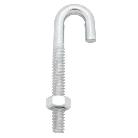 Hampton Small Zinc-Plated Silver Zinc 0.5625 in. L J-Bolt 60 lb 1 pk