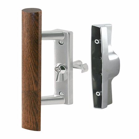 Prime-Line Wood Tone Aluminum/Wood Outdoor Patio Door Handle Set