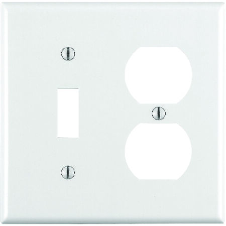 Leviton White 2 gang Thermoset Plastic Duplex/Toggle Wall Plate 1 pk