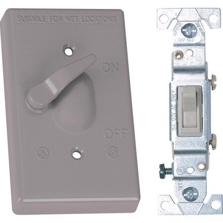 Sigma Engineered Solutions Rectangle Metal 1 gang 4.57 in. H X 2.83 in. W Toggle Switch and Cover