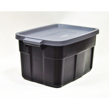 Rubbermaid Roughneck 14 gal Black/Gray Storage Box 12.2 in. H X 15.9 in. W X 23.875 in. D Stackable