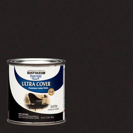 Rust-Oleum Ultra Cover Satin Canyon Black Paint Exterior and Interior 8 oz