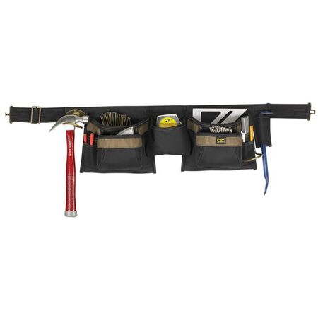 CLC Heavy Duty 12 pocket Nylon Apron Black/Brown 1 pk