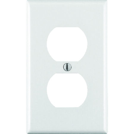 Leviton 1 gang White Thermoset Plastic Duplex Outlet Wall Plate 1 pk
