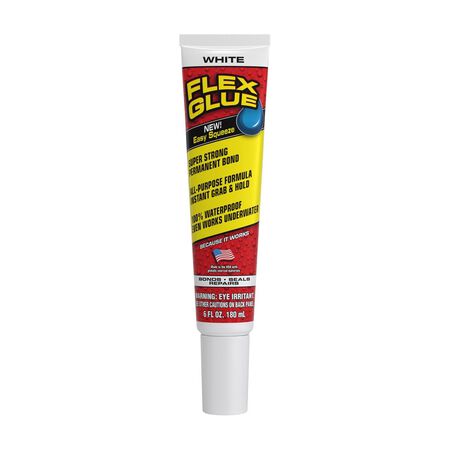 Flex Seal Family of Products FLEX GLUE White Rubberized Waterproof Adhesive 6 oz