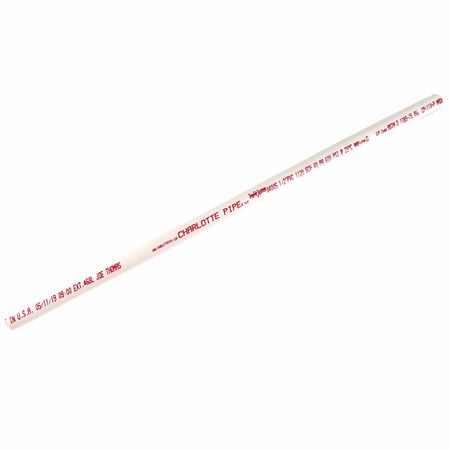Charlotte Pipe Schedule 40 PVC Solid Pipe 1/2 in. D X 2 ft. L Plain End 600 psi