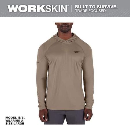 Milwaukee Men's WORKSKIN Sandstone X-Large Hooded Sun Shirt