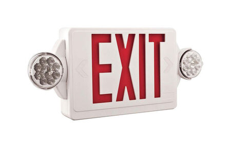 Lithonia Lighting Thermoplastic Indoor LED Lighted Exit Sign and Emergency Lights