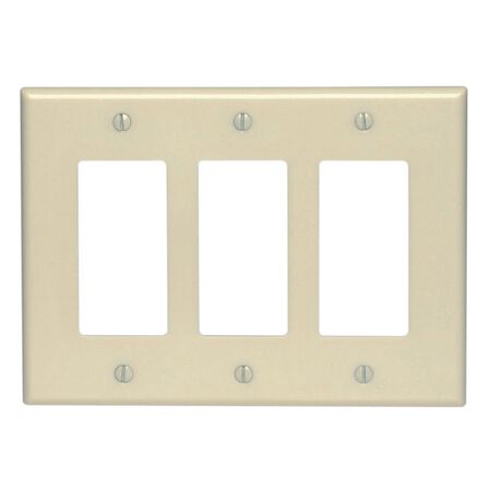 Leviton Ivory 3 gang Thermoplastic Nylon Decorator Wall Plate 1 pk