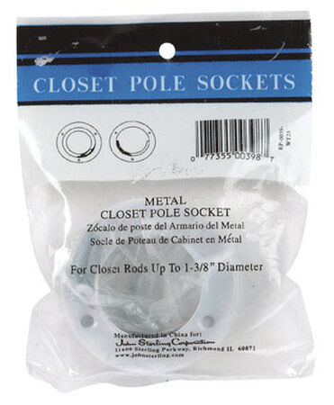 John Sterling 1-3/8 in. Dia. x 1-3/8 in. L x 1-3/8 in. L White Pole Sockets