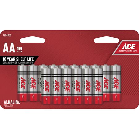 Ace AA Alkaline Batteries 16 pk Carded