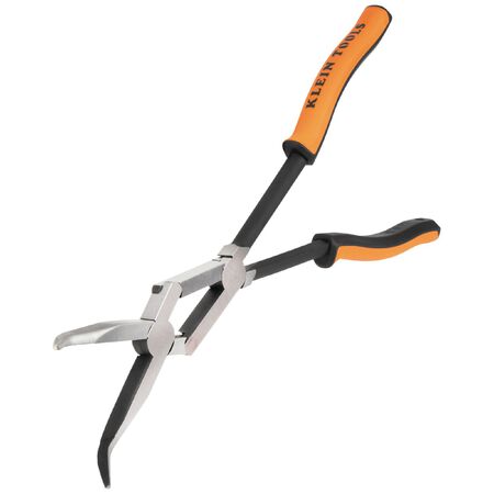 Klein Pliers, Long Reach Needle Nose Pliers, Bent Nose, 13-in.