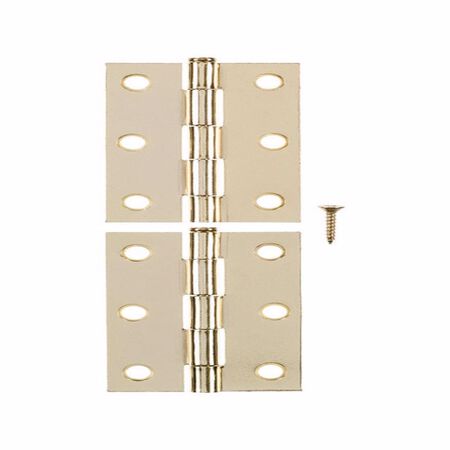 Ace 2.75 in. W X 3 in. L Bright Brass Gold Brass Narrow Hinge 2 pk