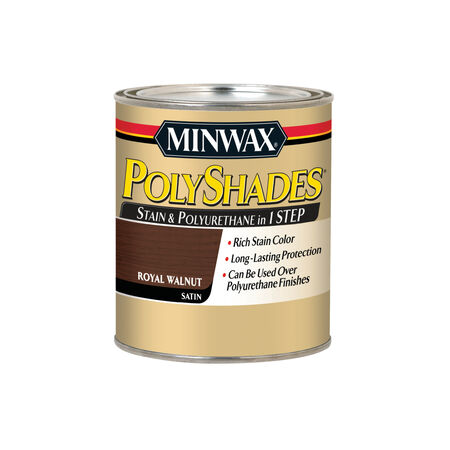 Minwax PolyShades Semi-Transparent Satin Royal Walnut Oil-Based Stain and Polyurethane Finish 1 qt
