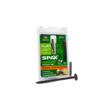 SPAX PowerLags 5/16 in. x 4-1/2 in. L Washer High Corrosion Resistant Carbon Steel Lag Screw 12 Pack