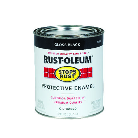 Rust-Oleum Stops Rust Indoor and Outdoor Gloss Black Oil-Based Enamel Protective Paint 1 qt