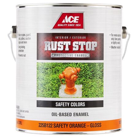 Ace Rust Stop Indoor and Outdoor Gloss Safety Orange Oil-Based Oil-Based Enamel Rust Prevention Pain