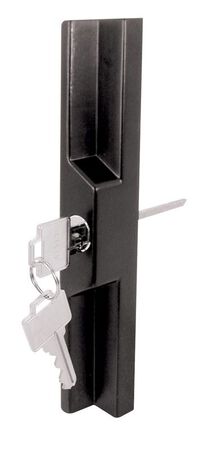 Prime-Line Pull and Keyed Locking Unit 3-15/16 in. 5.6 in. x 5.6 in. x 0.6 in. Black Die-Cast 1/Card
