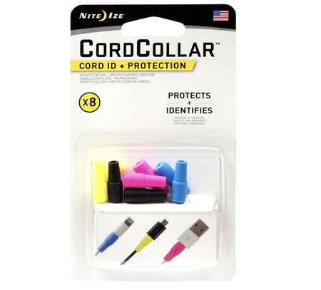 Nite Ize CordCollar Cord ID and Protection - Cable Protector & Management Accessory - Colorful & Durable Organizer Reinforces Cords - Assorted Colors, 8 Pack
