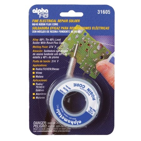 Alpha Fry 4 oz Rosin Core Solder Wire 0.03 in. D Tin/Lead 60/40 1 pc