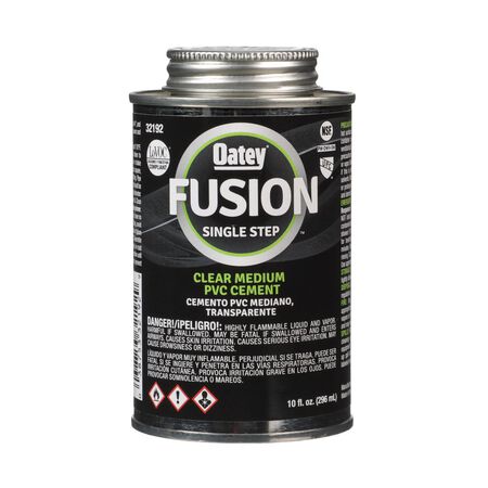 Oatey Fusion Single Step Clear Cement For Medium PVC 10 oz