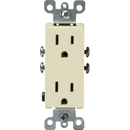 Leviton Decora 15 amps 125 V Duplex Ivory Outlet 5-15R 1 pk