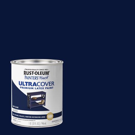 Rust-Oleum Painters Touch Ultra Cover Gloss Navy Blue Water-Based Acrylic Ultra Cover Paint 1 qt