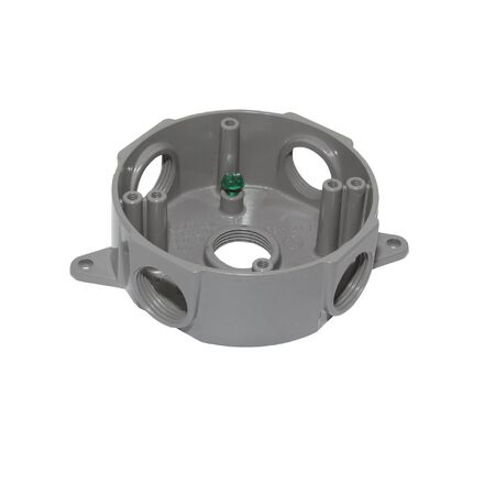 Sigma Engineered Solutions New Work 16 cu in Round Metal Weatherproof Box Gray