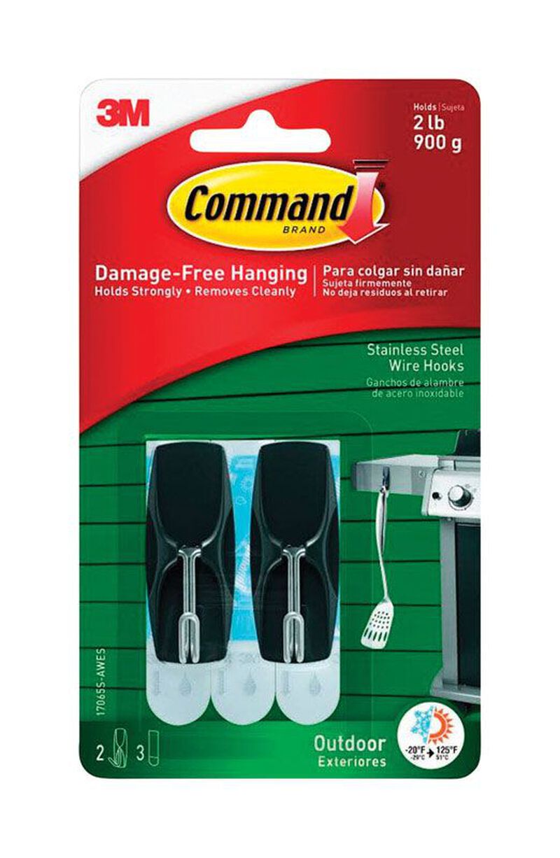 3M Command Medium Outdoor Stainless Steel Wire Hook 3M Command Medium Outdoor Stainless Steel Wire Hook