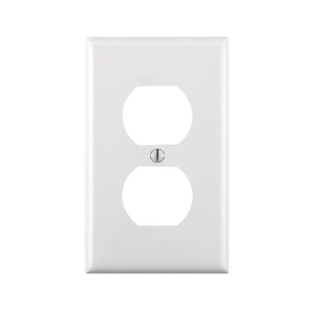 Leviton White 1 gang Thermoplastic Nylon Duplex Wall Plate 1 pk