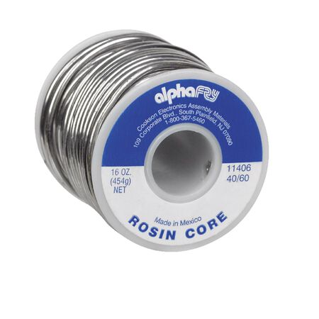 Alpha Fry 16 oz Rosin Core Solder Wire 0.09 in. D Tin/Lead 40/60 1 pc
