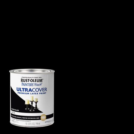 Rust-Oleum Painters Touch Satin Canyon Black Paint Exterior and Interior 1 qt