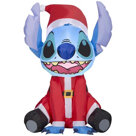Disney Airblown Christmas Inflatable Stitch in Santa Suit 36 in. Inflatable