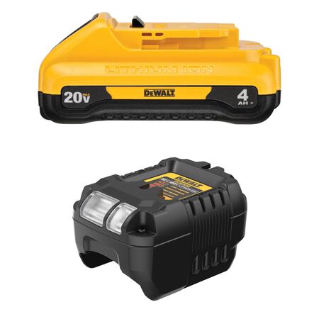 DeWalt 20V MAX DCB240C 4 Ah Lithium-Ion Compact Battery and Charger Starter Kit 2 pc