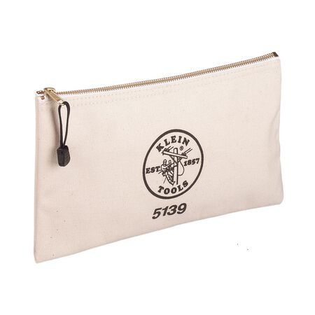 Klein Zipper Bag, Canvas Tool Pouch to 12.5 x 7 x 0.7 -in.