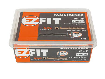 EZ Exterior Screws #8 x 2" T25 T-25 Star 1 lb.