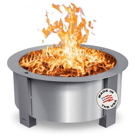 Breeo X Series 30 Stainless Smokeless Fire Pit 30 in. W Stainless Steel Outdoor Round Wood Fire Pit