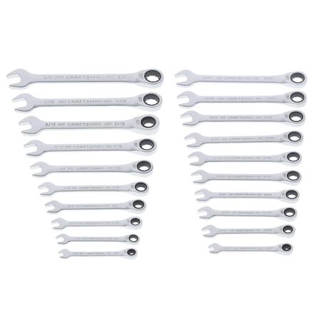 Craftsman 12 Point SAE Ratcheting Box Wrench Set 20 pc