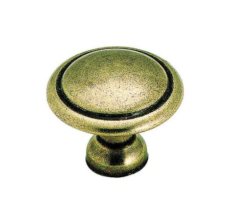 Amerock Allison Round Cabinet Knob 1-3/8 in. D 1 in. Antique Brass 1 pk