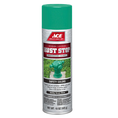 Ace Rust Stop Gloss Safety Green Protective Enamel Spray Paint 15 oz