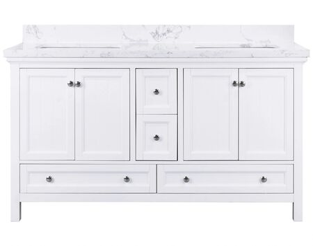 Aurafina CUNNINGHAM 60 in. Plantation White Vanity