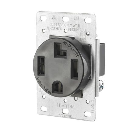 Leviton 30 amps 125/250 V Duplex Black Outlet 14-30R 1 pk