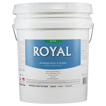 Royal Satin Tint Base Mid-Tone Base Paint and Primer Interior 5 gal