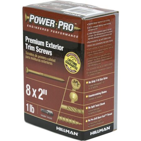 Screw Pwrp Ext Trim 8 x 2 - 1 lb.