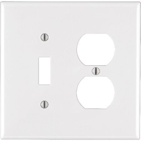 Leviton White 2 gang Thermoplastic Nylon Duplex/Toggle Wall Plate 1 pk