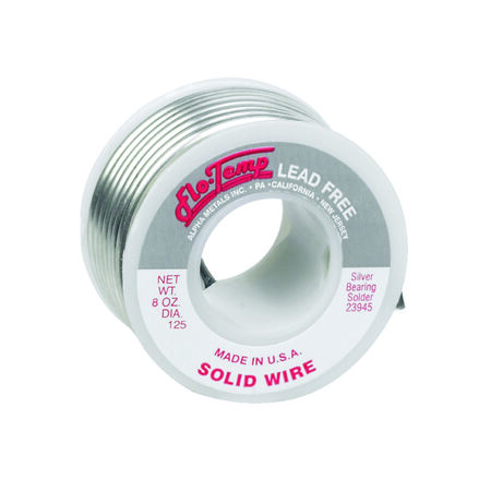 Alpha Fry 8 oz Lead-Free Solid Wire Solder 0.125 in. D Silver-Bearing Alloy 1 pc